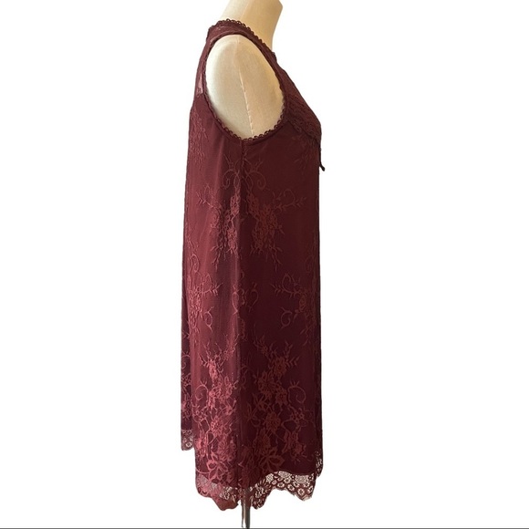 NWT Maurice’s burgundy dress with lace  overlay BEAUTIFUL! - Picture 7 of 11